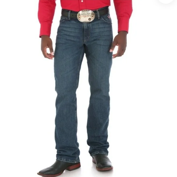 Wrangler PBR Jeans Slim Fit Vintage Denim Dark Blue Mens Size 36 x 32 - Picture 1 of 6